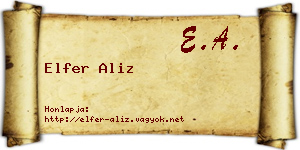 Elfer Aliz névjegykártya